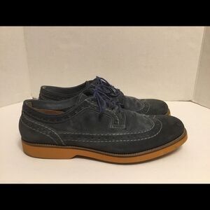 Doucal’s Suede Leather Wingtip Loafer Blue Sz 8.5